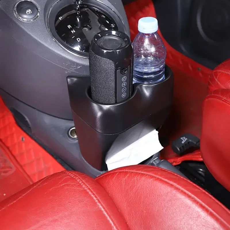 

For Fiat 500 2007-15 ABS black car central control water cup holder beverage bottle holder storage rack car interior accessories