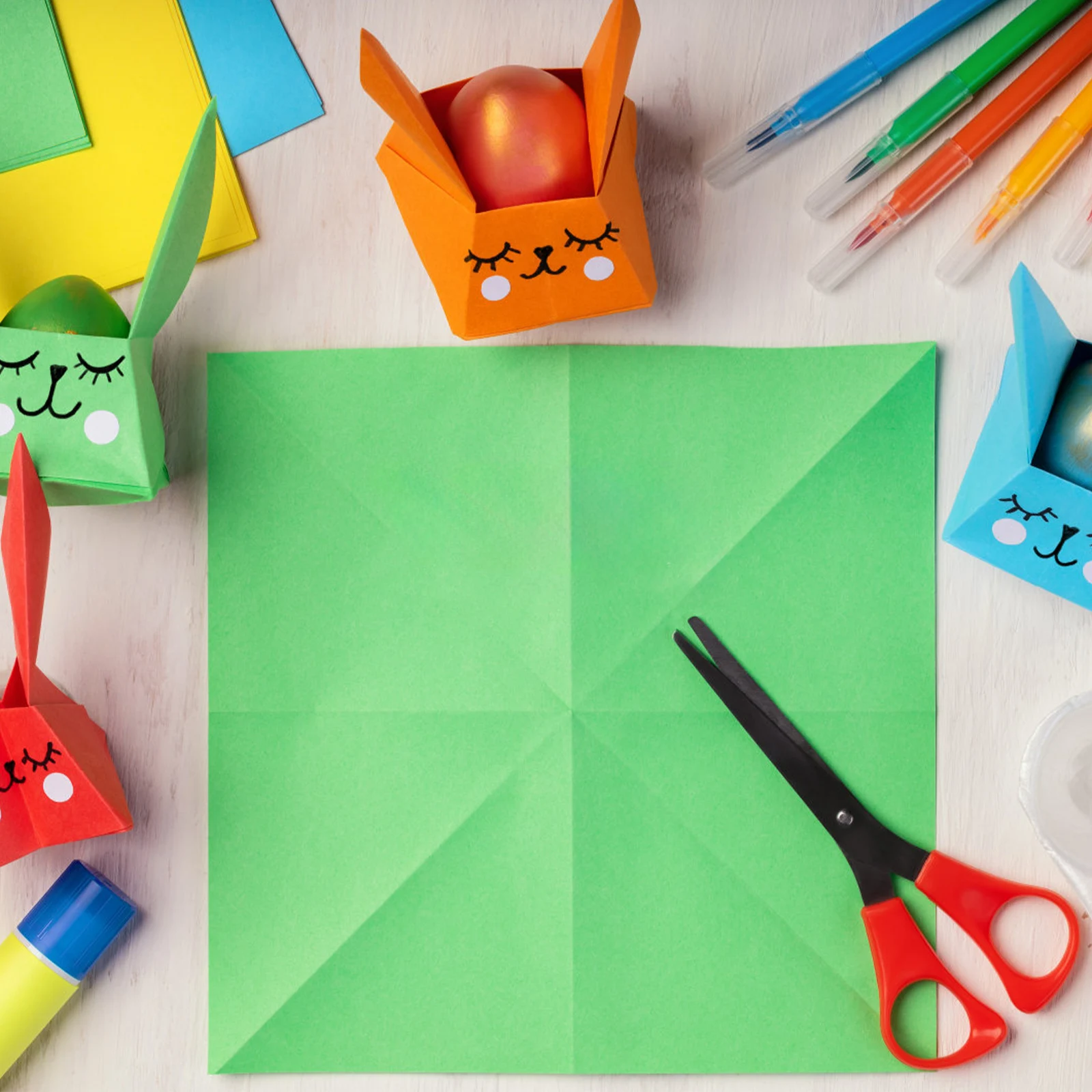 200 قطعة من ورق اوريغامي مختلط ملون ورق مربع للحرف اليدوية سكرابوكينغ مشاريع ذاتية الصنع بطاقات ثقيلة #3