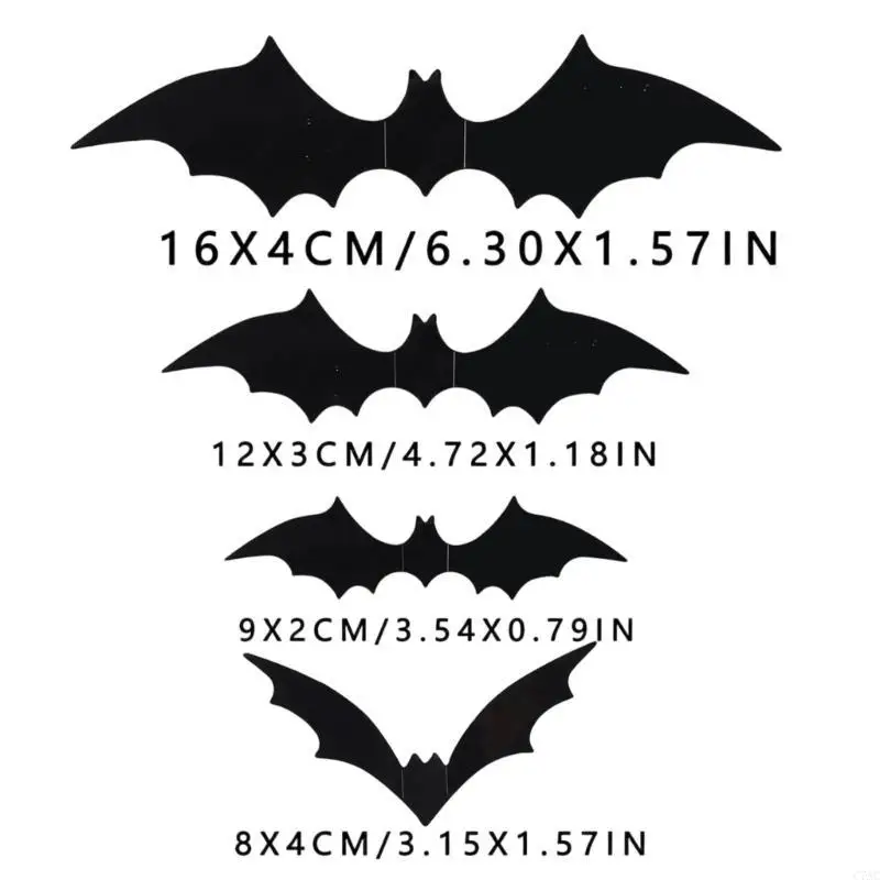 Bat Clings Adhesive PVC Sticker Wall Decals For Window Wall Halloween Decoration C7AC