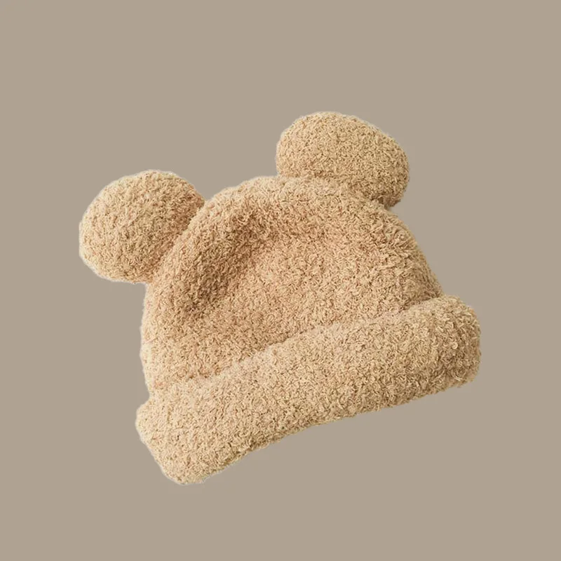 Gorro de malha de lã infantil, chapéu de bebê, bola de pele, gorro infantil, chapéus para meninos e meninas, boné infantil, inverno, 1-4 anos