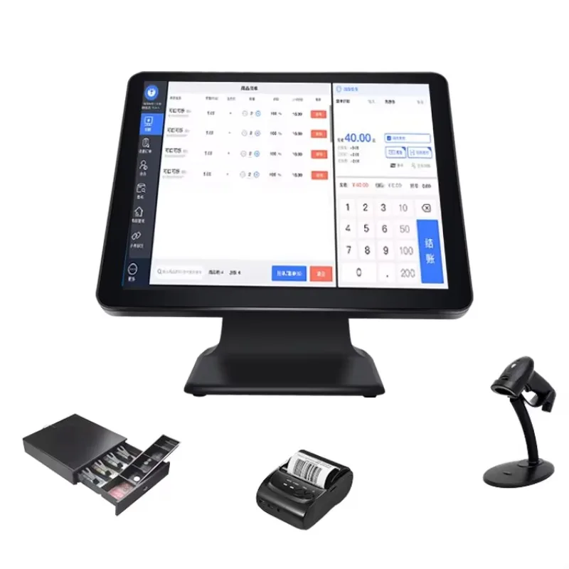 2026 15.6 Inch IPS Capacitive Touch Mini Simple Cash Register Machine  I3 4005 Bluetooth Wi-Fi For Supermarkets Retail Stor