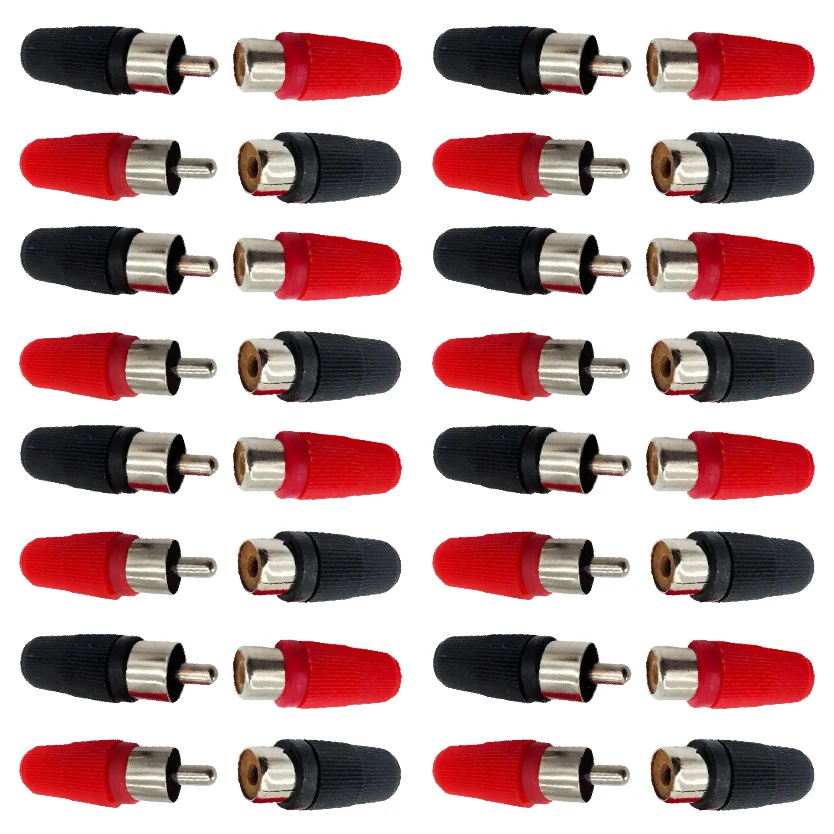 Changer Adapter RCA Male To Female Extender Coupler AV Connector with Dust Caps