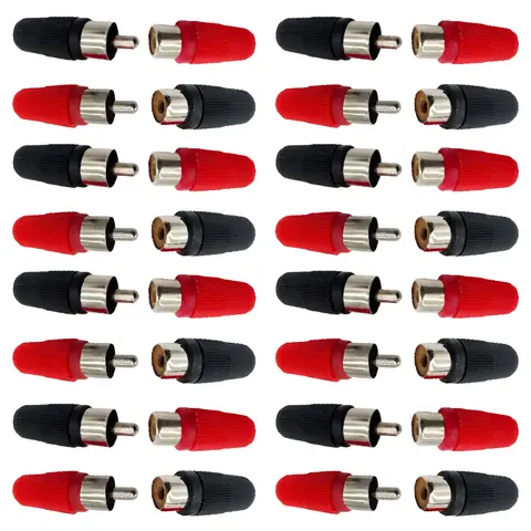 Changer Adapter RCA Male To Female Extender Coupler AV Connector with Dust Caps