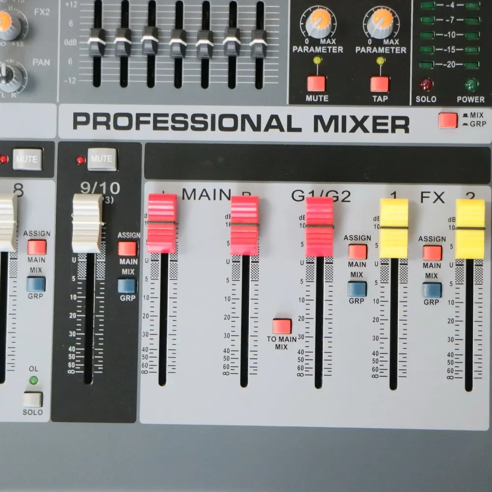 ハイエンド8チャンネルデュアルチームグループミキサー24ビットステージパフォーマンス音楽録音ミキシングコンソールゲイン