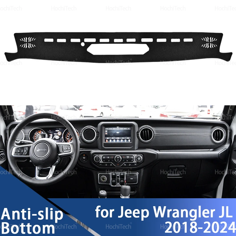 For Jeep Wrangler JL 2018 2019 2020 2021 2022 2023 2024 Dashboard Cover Sun Shade Pad Instrument Panel Carpets Accessories