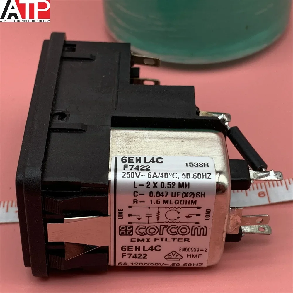 1PCS 6EHL4C 6A power filter socket F7442 EMI purifier filter socket genuine Original spot inventory
