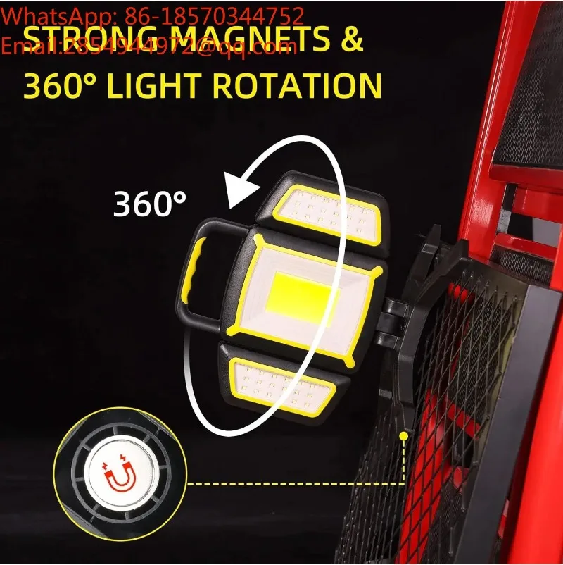 Rechargeable LED Work Light 5 Lighting Modes Magnetic Base Outdoor Emergency Lighting Floodlight