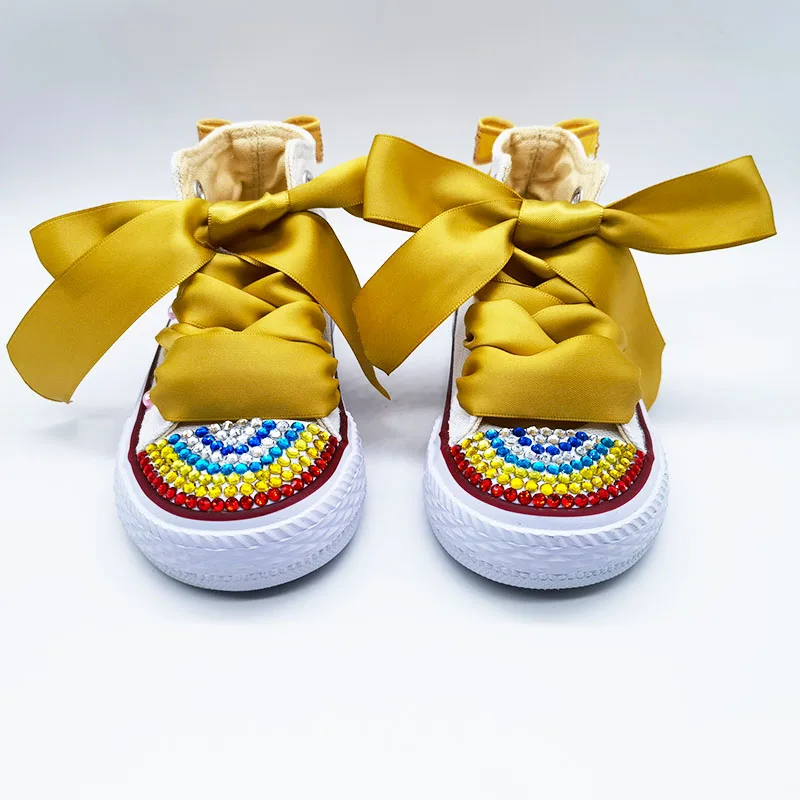 Dollbling 1st Birthday Party Customized Shoes Baby Photography Ideas Rhinestones DIY Butterfly Theme Kids Canvas Shoes