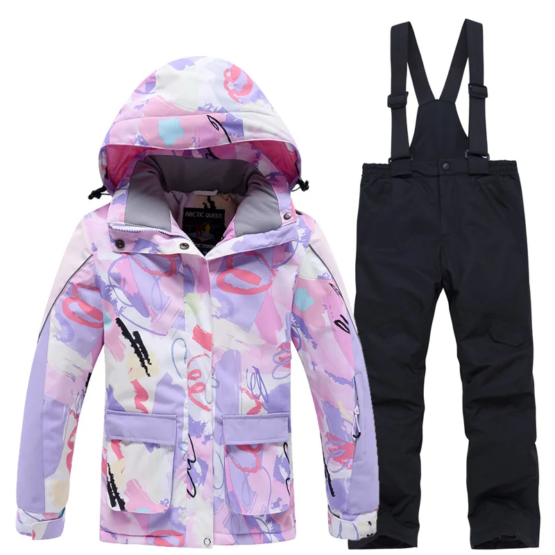 2022 Girl Ski Suit Winter Outdoor Fashion Snowsuit Windproof Waterproof Breathable Skiiing Snowboarding Jacket Pants Snow Jacket