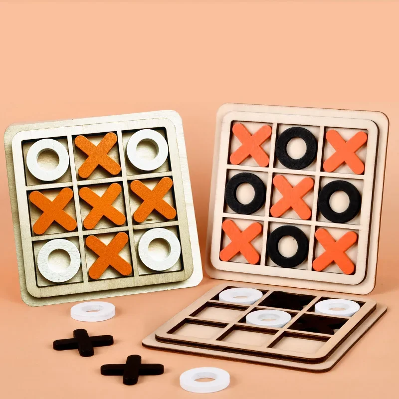 XO Wood Board Game Leisure Parent-Child Interaction Game Board Chess Developing Intelligent Puzzle Game