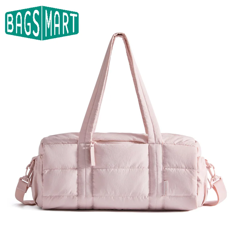 

BAGSMART Дорожная спортивная сумка для женщин Спортивная сумка с ковриком для йоги и влажным и сухим карманом Стеганая спортивная сумка для выходных и плавания