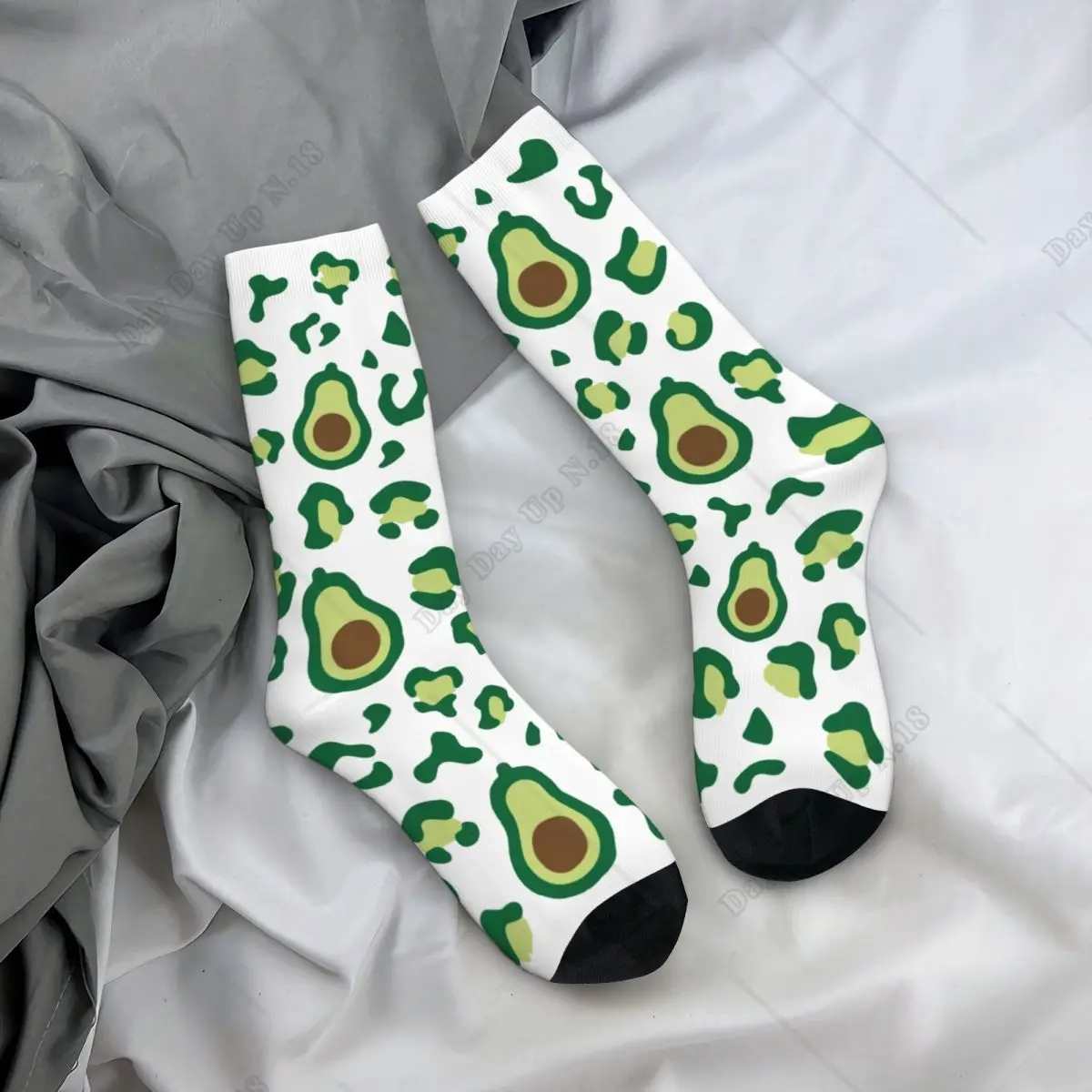 

Леопардовый принт, зеленые авокадо, фрукты, женские и мужские носки, унисекс, забавные носки с принтом, подарок для мальчиков, один размер