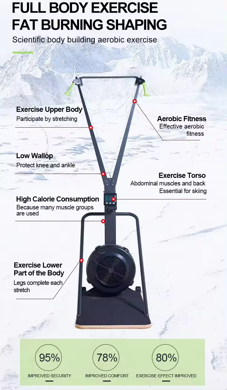 Wholesale Rowing Ski Machine Factory Direct Sale Customizable Fitness Equipment with LED Screen &  for Commercial Use
