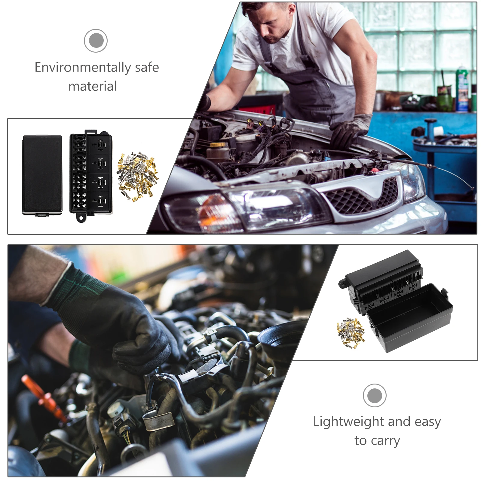 

1 set Universal Relay Box 12-Way Car Fuse Holder Insulated Heat Resistant Durable Fuse Block For Vehicle Repair Black