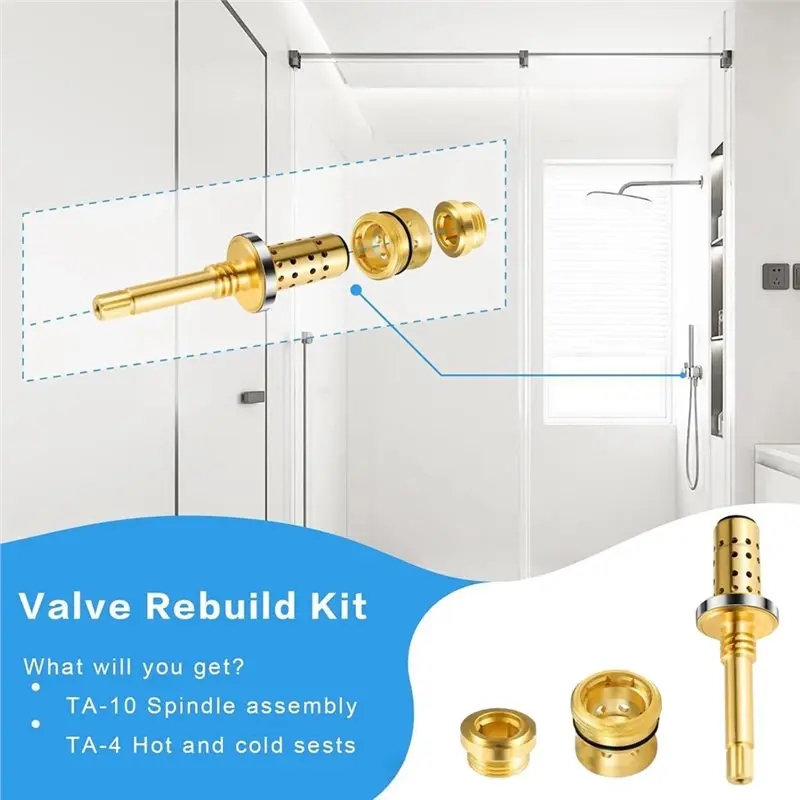 AA81-Valve Rebuild Kit - For Symmons Temptrol, TA-10 Spindle, TA-4 Hot & Cold Seats, Fix Tub/Shower Valve Leak