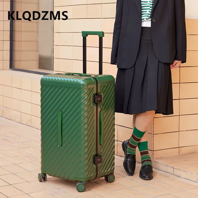 KLQDZMS High Quality 20 Inch Luggage PC Boarding Case 24"26"28Inch Aluminum Frame Trolley Case Large Capacity Cabin Suitcase