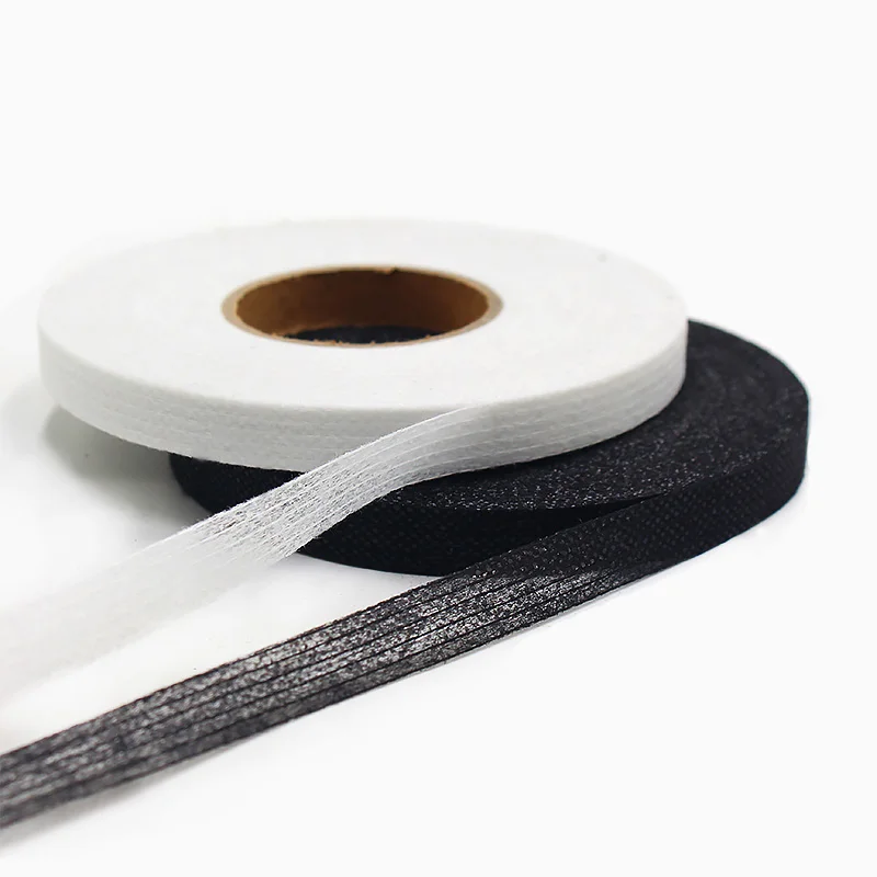 Black and White One Side Bonded Fabric Lining Ironing Clothes Hem Tape Mesh Lining DIY Sewing Accessories