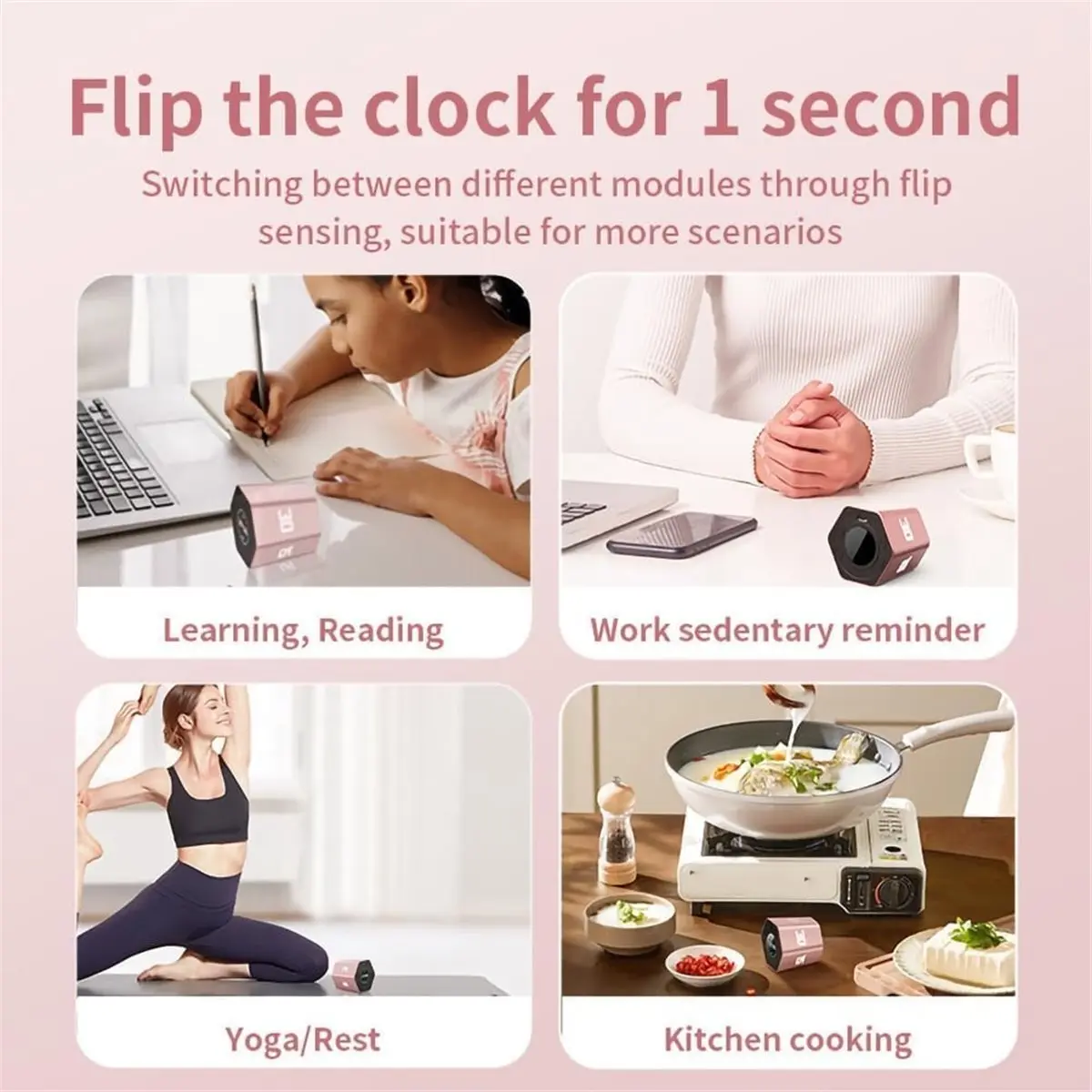 2026 New Portable Cube Timer with Gravitation Sensor, LED Display, Customizable Durations - Ideal Time Management