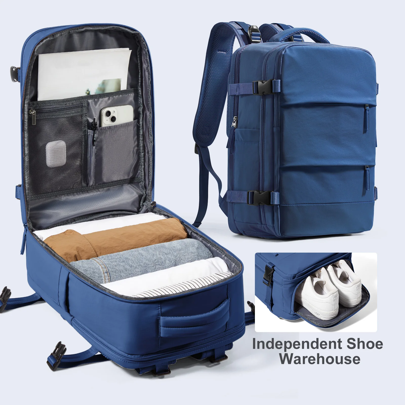 Large Travel Backpack For Women Men, Ryanair 40x20x25 Cabin Bag, Airline Approved Waterproof Laptop Backpack, Camping, Work Bag