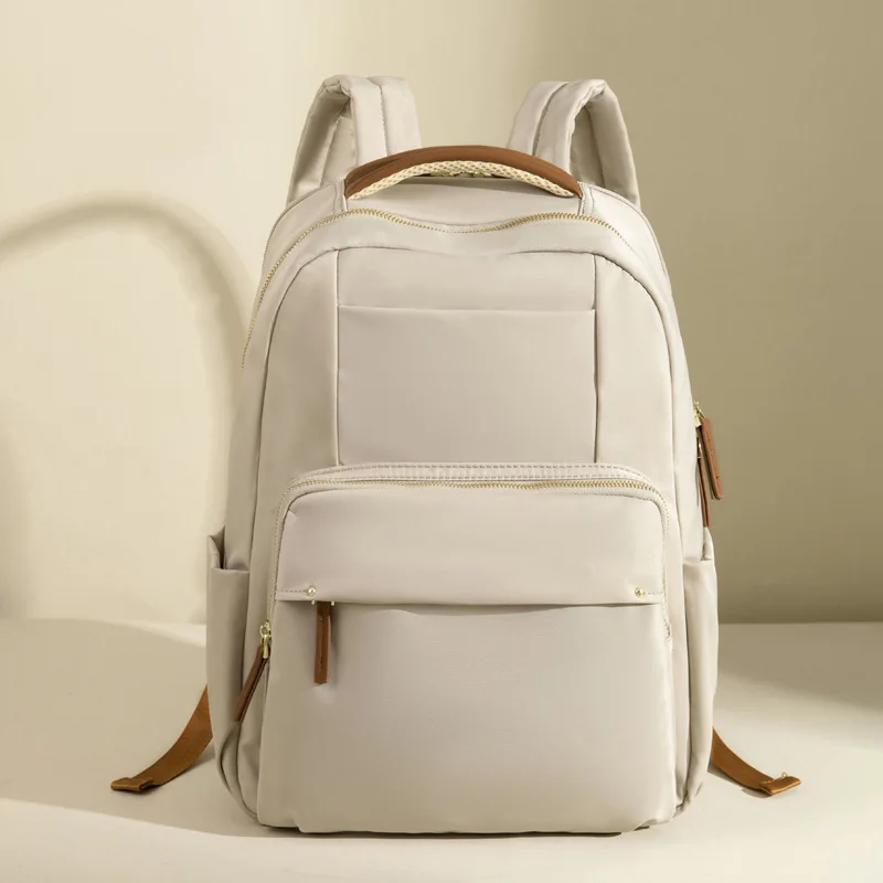 Women Oxford Backpack Front Flap Pocket Water Resistant for Daily Travel Work Commuting C9135 with Carry Handle Casual Bag