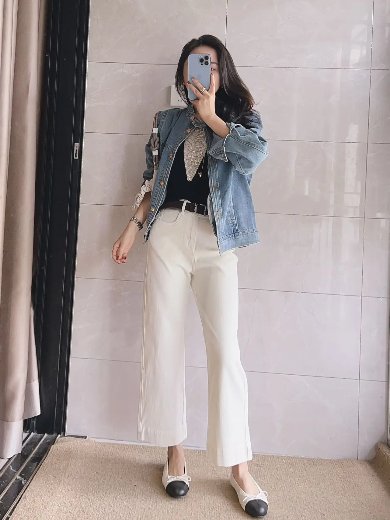 

Джинсы женские Princ Barbara Spring 2026 из чистого хлопка, с высокой талией, прямого кроя, чисто белые, мягкие, утягивающие