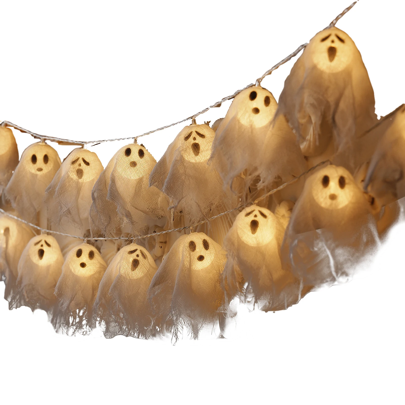 Stunning Halloween Deco Lanterns Ghosts Battery Powered Light Chains Lantern Ghosts