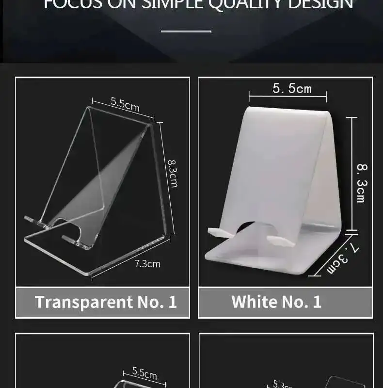 5 Stück transparente Acryl-Handyhalterungen, tragbare Mini-Display-Ständer, Lazy-Desktop-Display-Ständer für Handys – Detail 1
