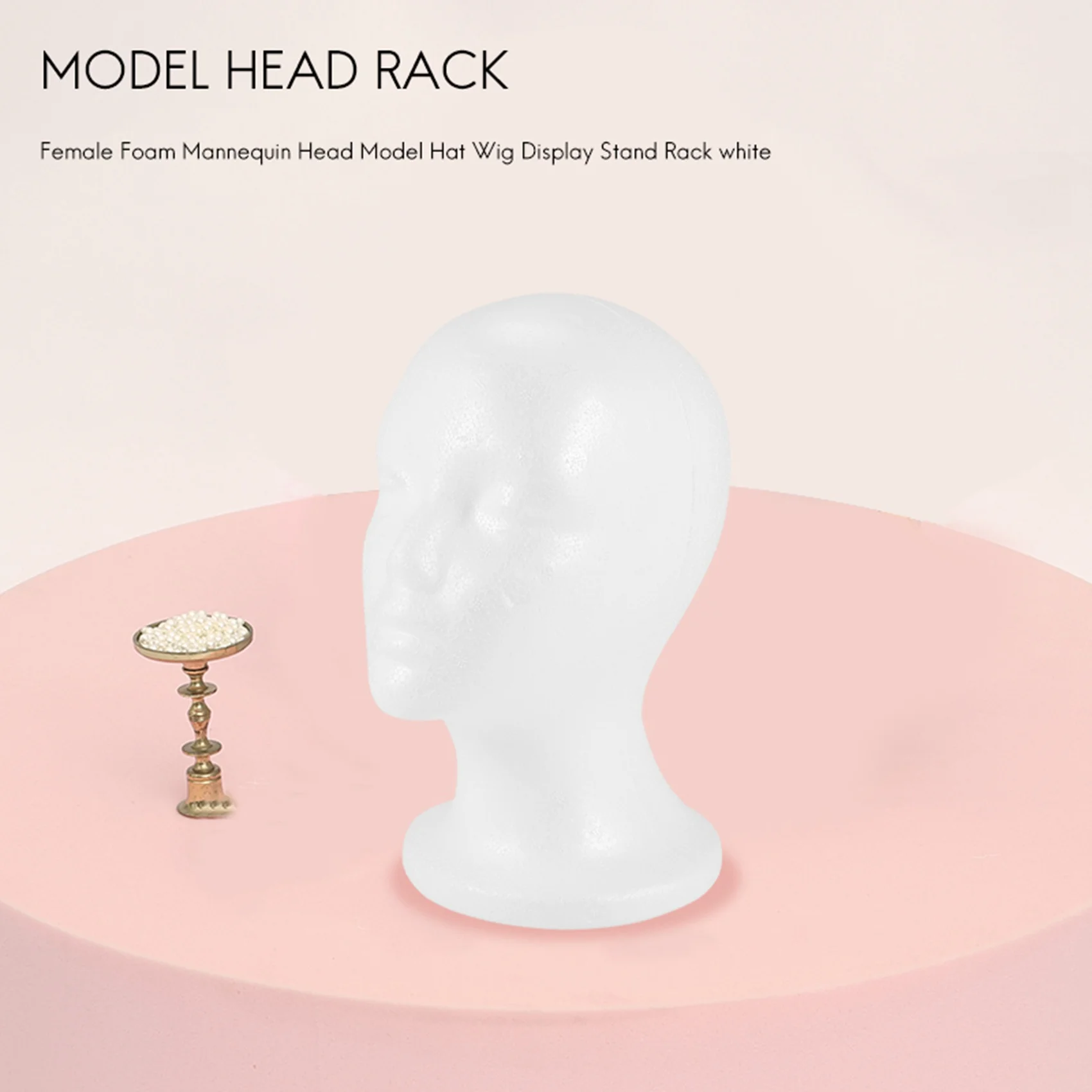 Female Foam Mannequin Model Hat Wig Display Stand Rack white