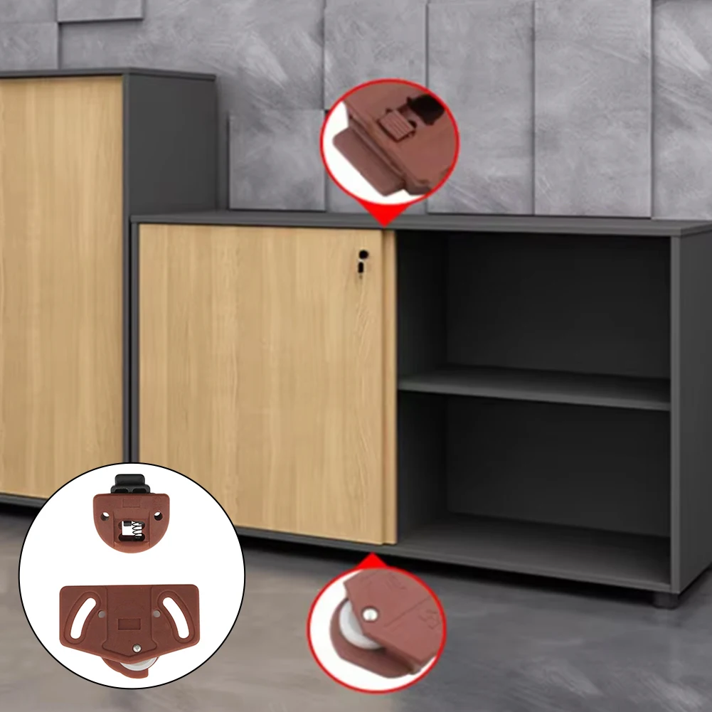 Voor gemakkelijke toegang Bruin wit wiel Schuifdeur Roller Meubilair Schuifgeleider Bruikbare nylon constructie Eenvoudige installatie