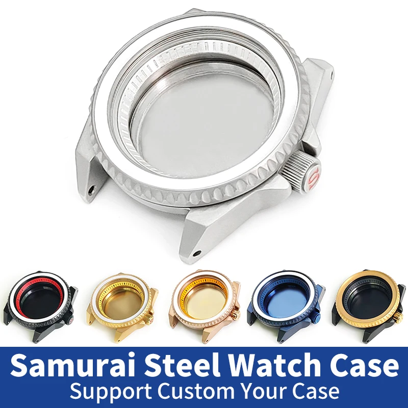

Custom Stainless Steel Matte Samurai Watch Case For NH35 NH36 7S26 Movement SKX007 SRPD Sub Bezel Chapter Ring Crown Mod Parts
