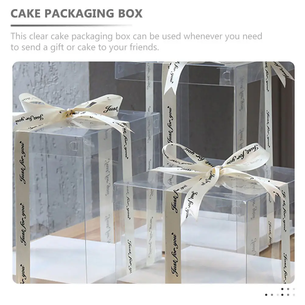Clear Food-Safe Cake Boxes 4pcs – for Birthday Party Dessert Packaging, Muffins, Egg Tarts, Cafe & Gift Use