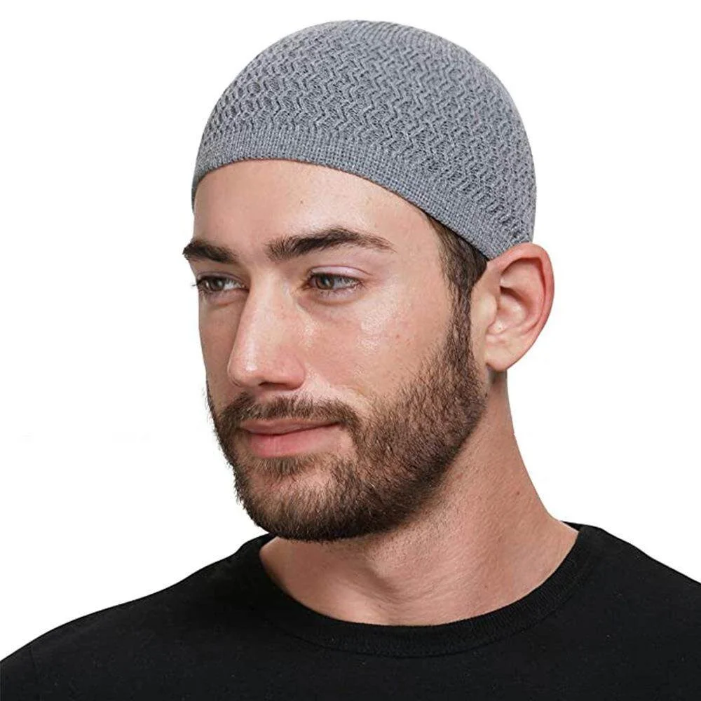 Men's Knitted Cap Casual Summer Breathable Woolen Hat Middle-aged Style Comfortable All-matching Versatile for Spring And Autumn