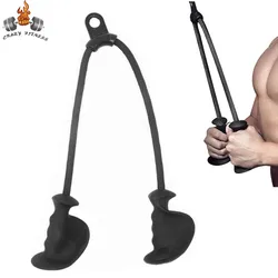 Ergonomic Triceps Rope Pull Down Attachment with Anti-Slippery Natural Rubber Grip for Activating More Muscle Fibers Facepulls