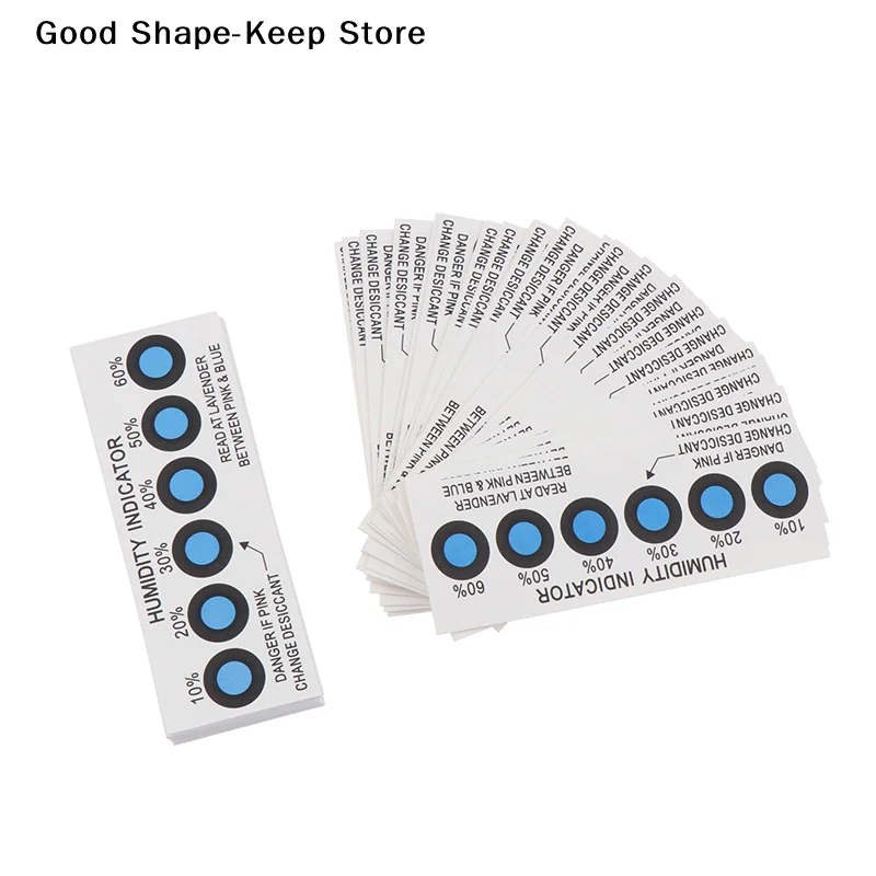 daily50 Pcs for testing 10%-60% humidity in closed containers Test paper card Blue six-point humidity indicator card