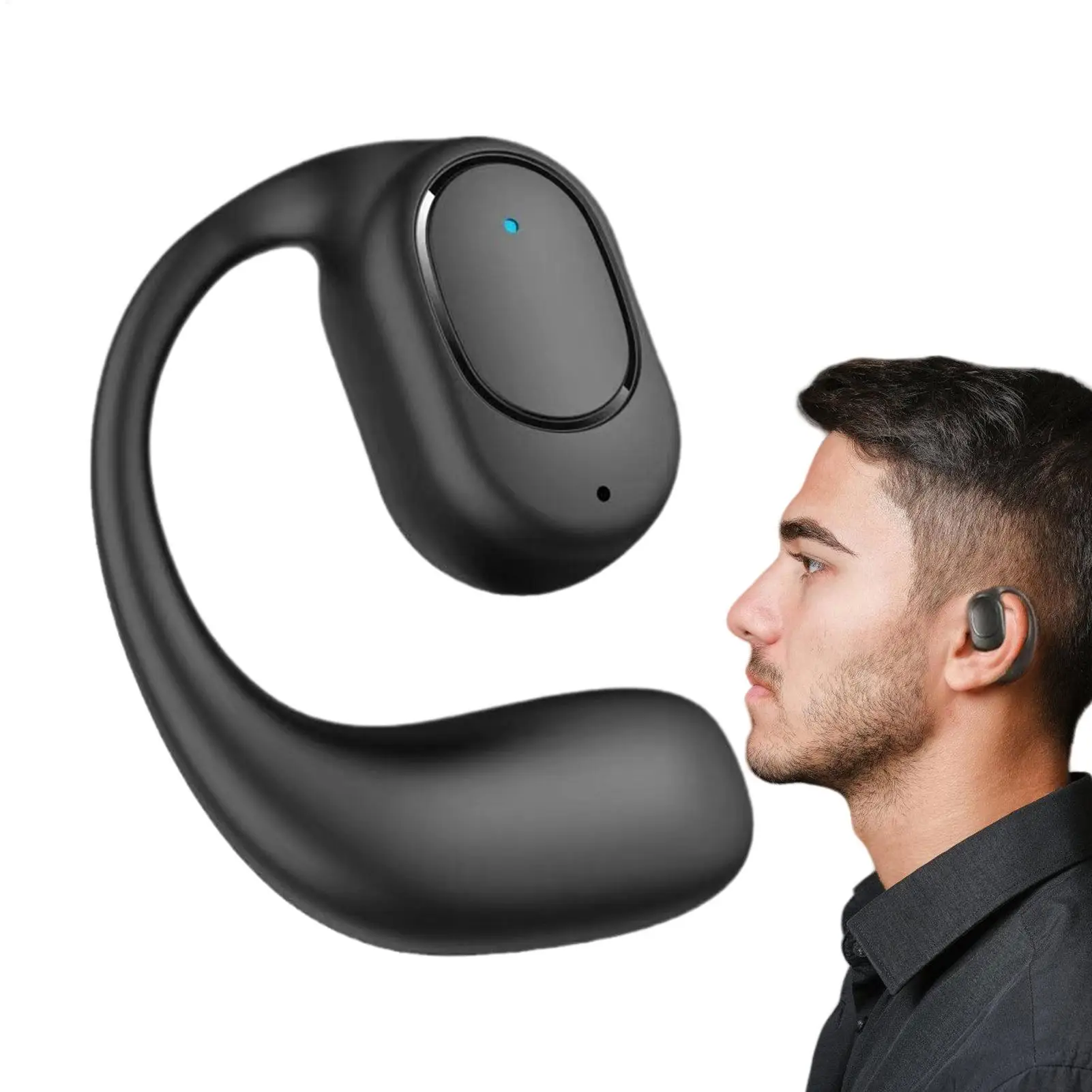 Single Earbud Wireless Over Ear Earbud Open-Ear Headphone Long-Lasting Battery Earphone For Running Cycling Driving