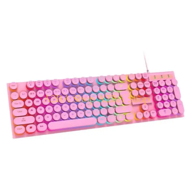 

A2BA Enhances Typing Experience USB Cord Keyboards 104Key Full Size RGBs Lighting Floating