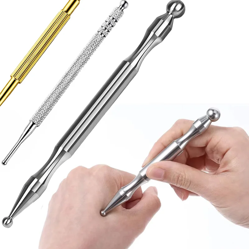 Edelstahl Akupunktur Stift Dual Kopf Auge Gesichtsreflexzonenmassage Werkzeug Deep Tissue Massagegerät für Körper Meridian Schmerzlinderung Punkt