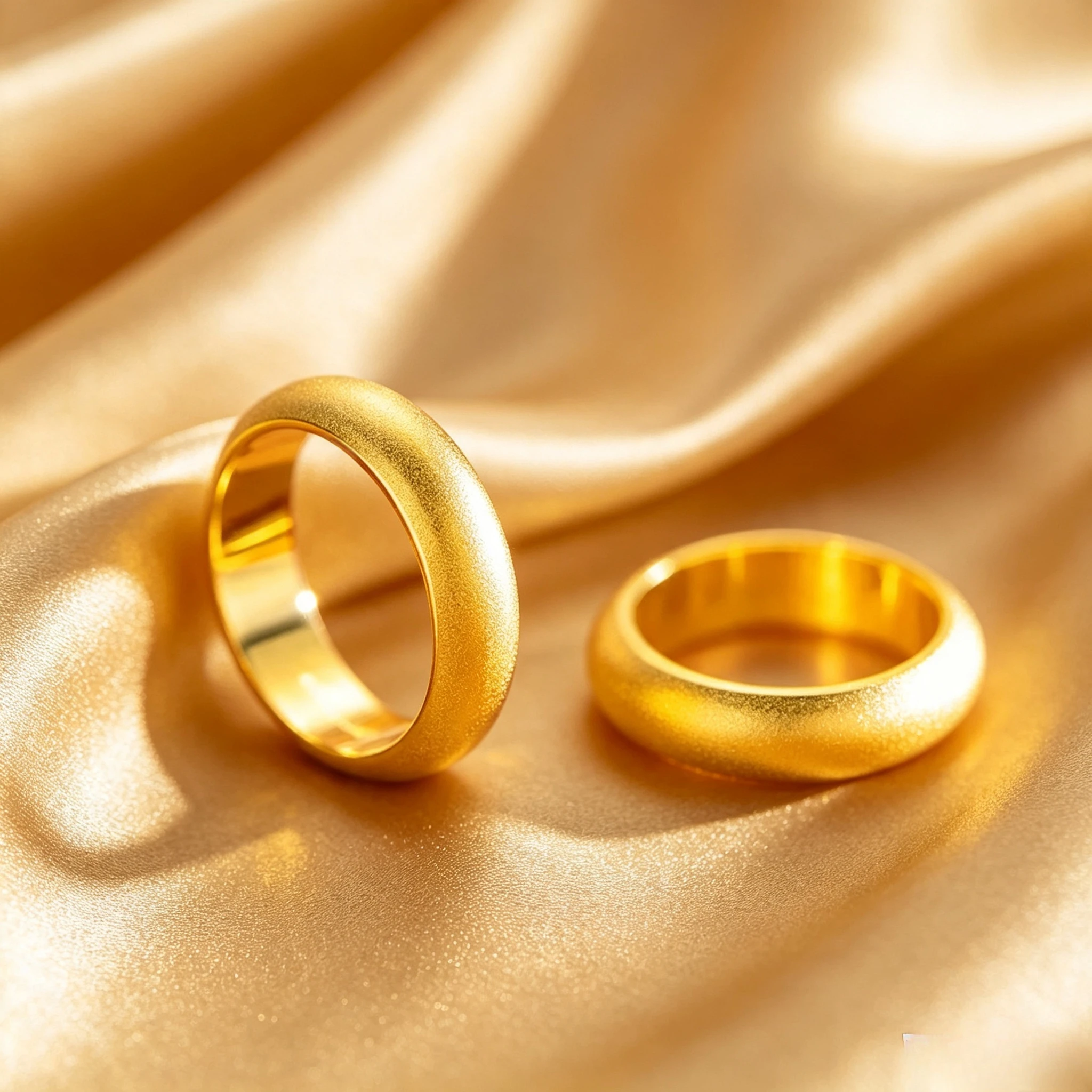 Ring Sand Gold Outer Sand Inner Light Inheritance Ring for Men and Women Couples Sandblasting Ring Giving a gift to a friend