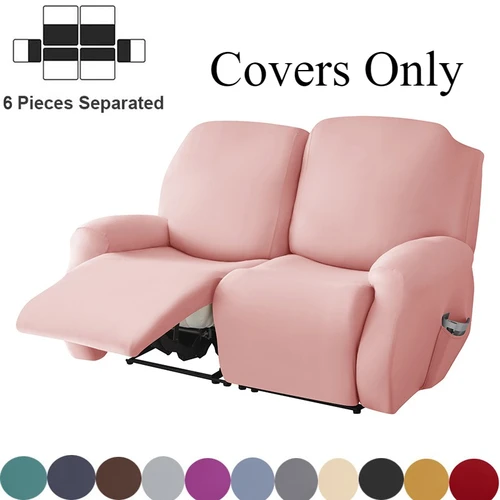 Funda de sofá reclinable elástica de Color sólido de 1/2 plazas de moda de lujo funda de sillón de LICRA elástica fundas de sofá extraíbles para el hogar