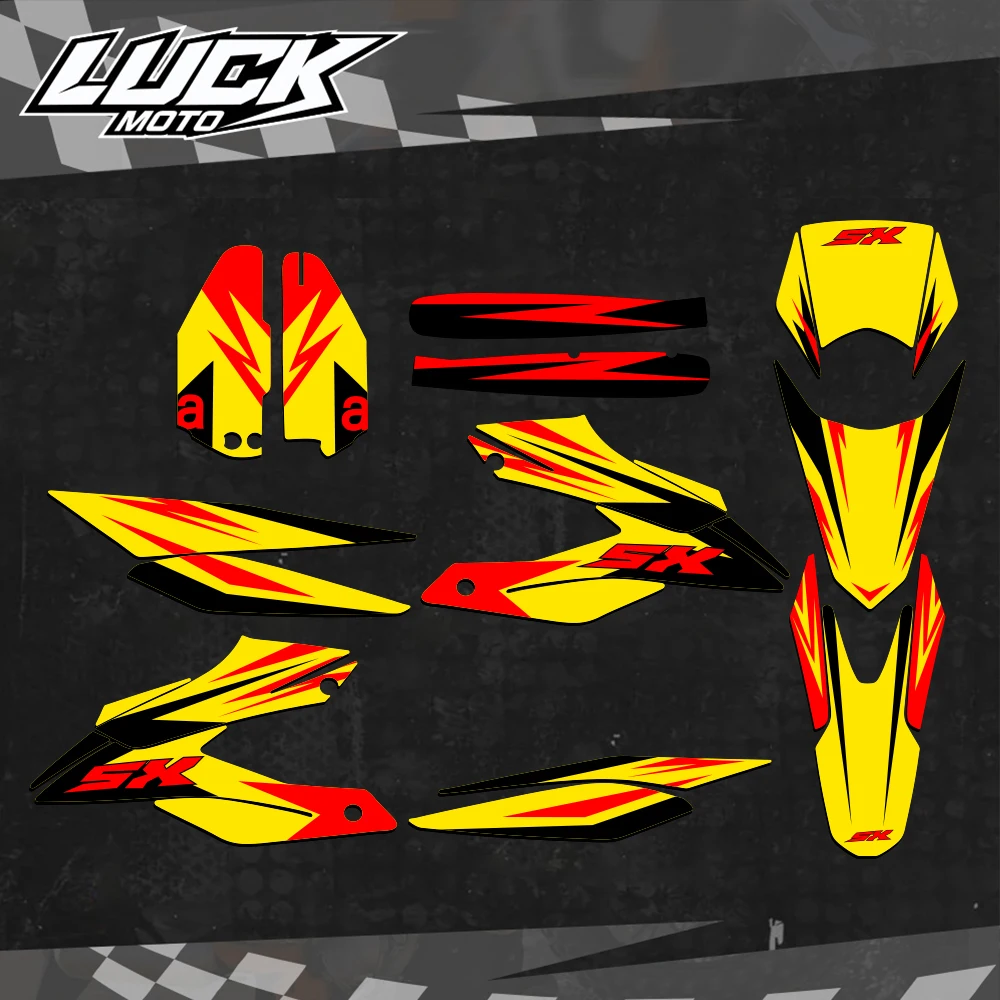 Motorcycle Graphics Backgrounds Decal Sticker Kits For Aprilia SX RX 125 SX125 RX125 2018 2019 2020 2021 2022 -2024