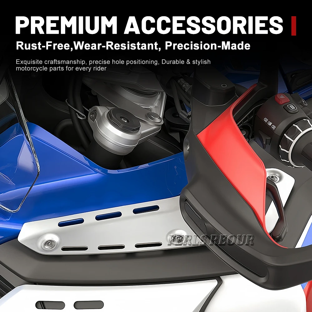 Side fuel tank bracket for BMW R 1300 GS Adventure 2024/2025 motorcycles, made of aluminum alloy, available in black and silver.