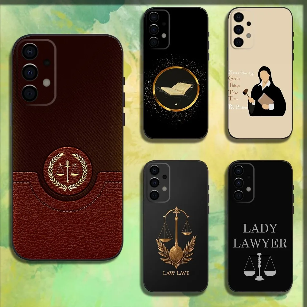 Law Judge Justice Lawyer Phone Case For Samsung Galaxy A13,A21s,A22,A31,A32,A52,A53,A71,A80,A91 Soft Black Cover