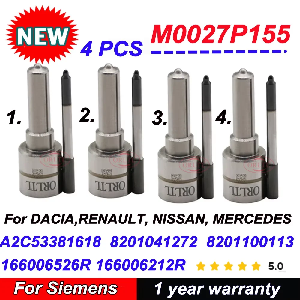 

4 PCS M0027P155 New Injector Nozzle For DACIA, RENAULT, NISSAN A2C53381618 8201041272 8201100113H 166006526R 166006212R