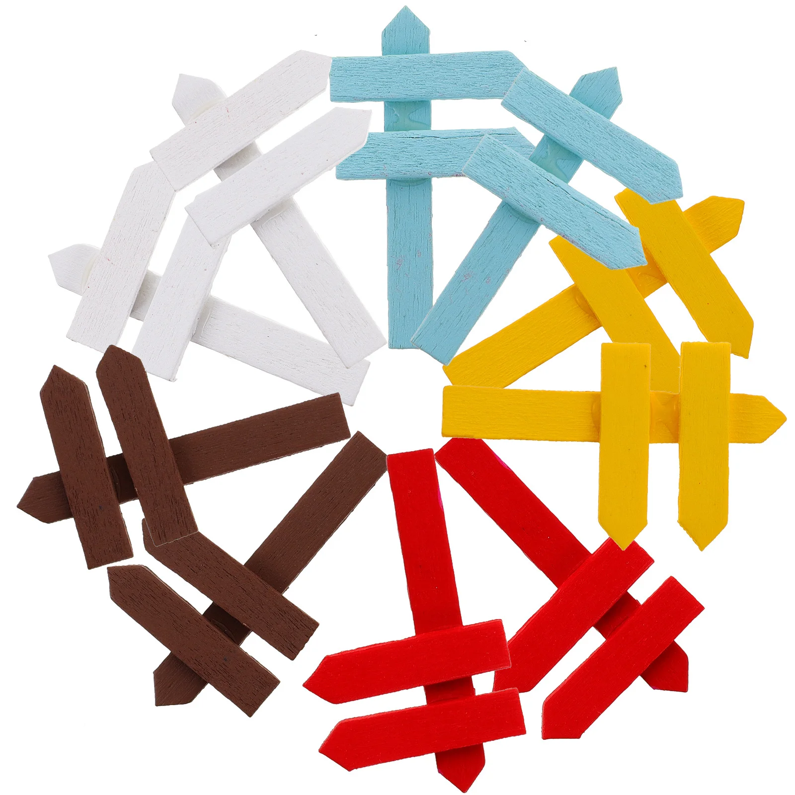 25 قطعة سياج مصغر خشبي ديكور حاجز حديقة صغير لديكور المنزل DIY الحرفية للأطفال نشاط المنزل زخرفة #3