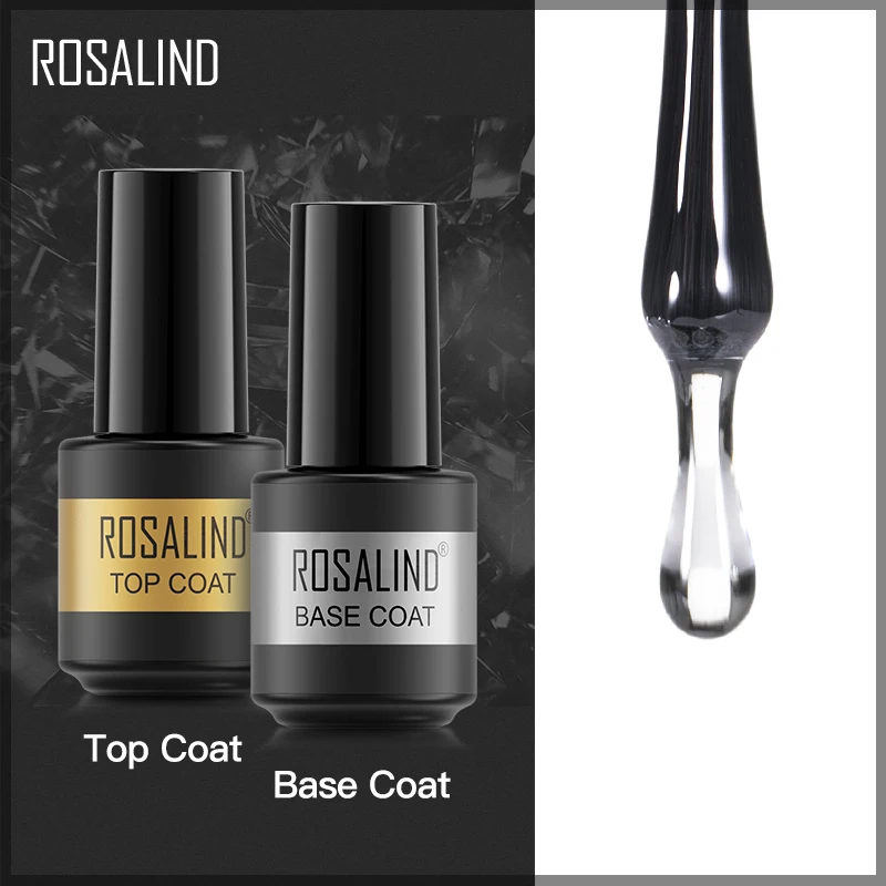 ROSALIND 7ML Matt Base Top Coating Hybrid Varnishe Nail Polish Gel Long Lasting For Art Design Manicure Soak Off Nails Primer