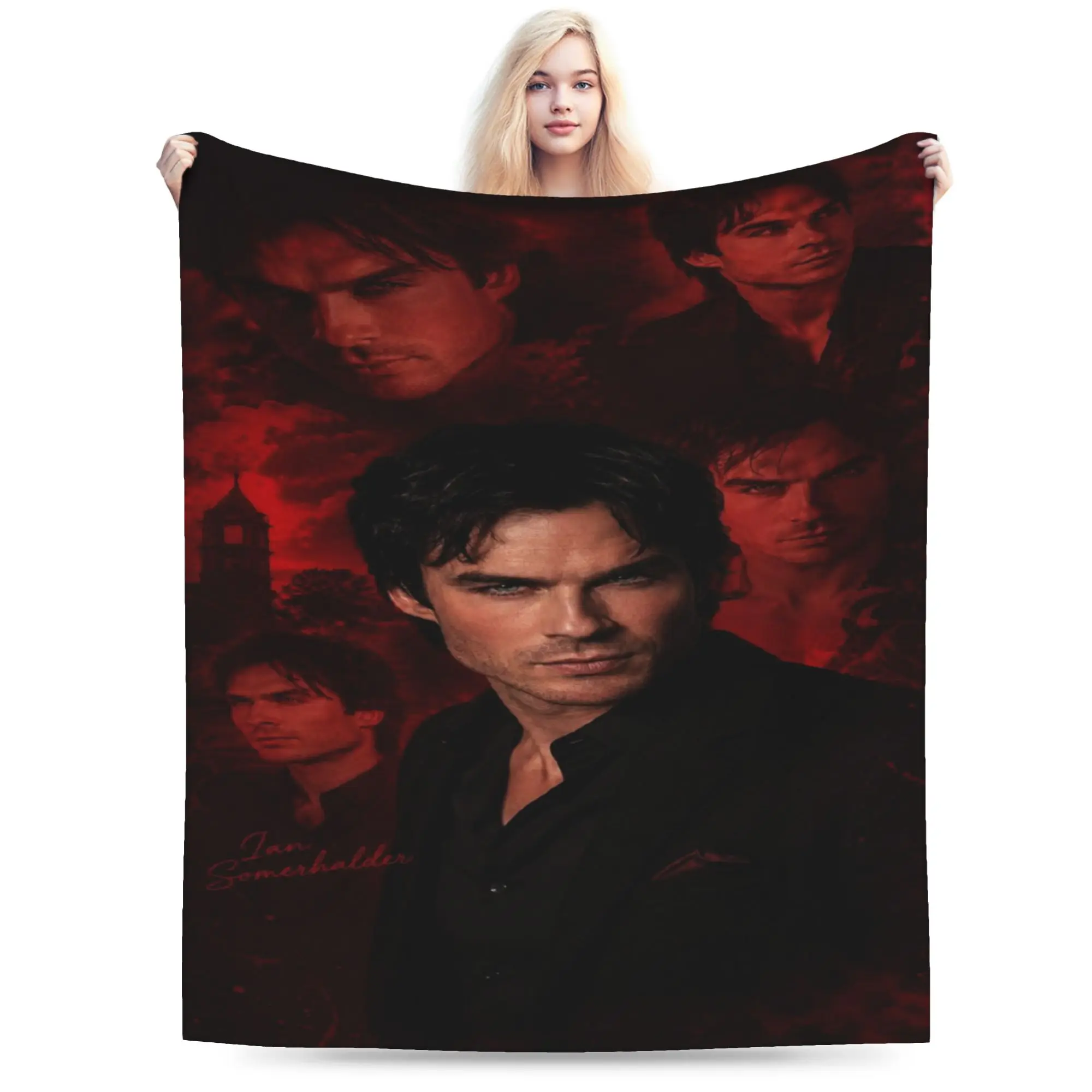 Damon Salvatore Blanket Fleece  Relax Soft Throw Blanket for Bed Bedspread