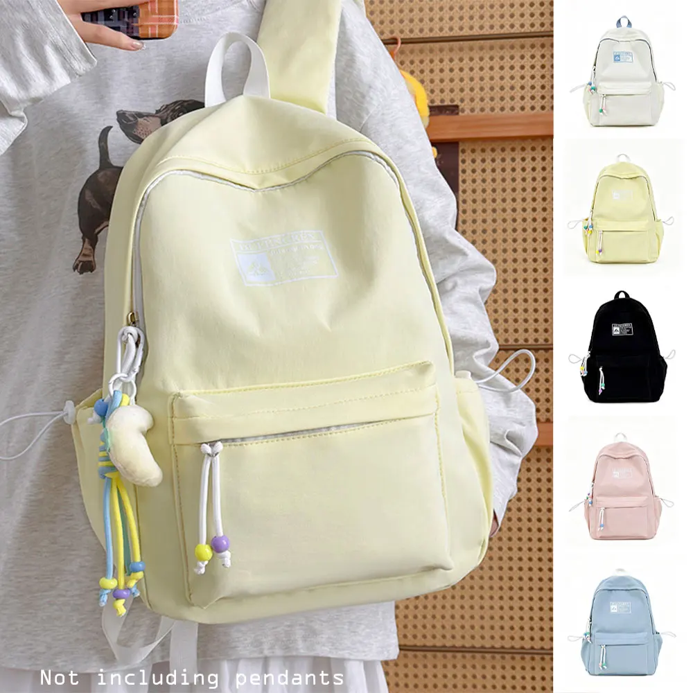 

Korean Style Multi-Color Nylon Backpack, Casual Lightweight School Bag for Teen Girls, Perfect for Travel and Daily Use