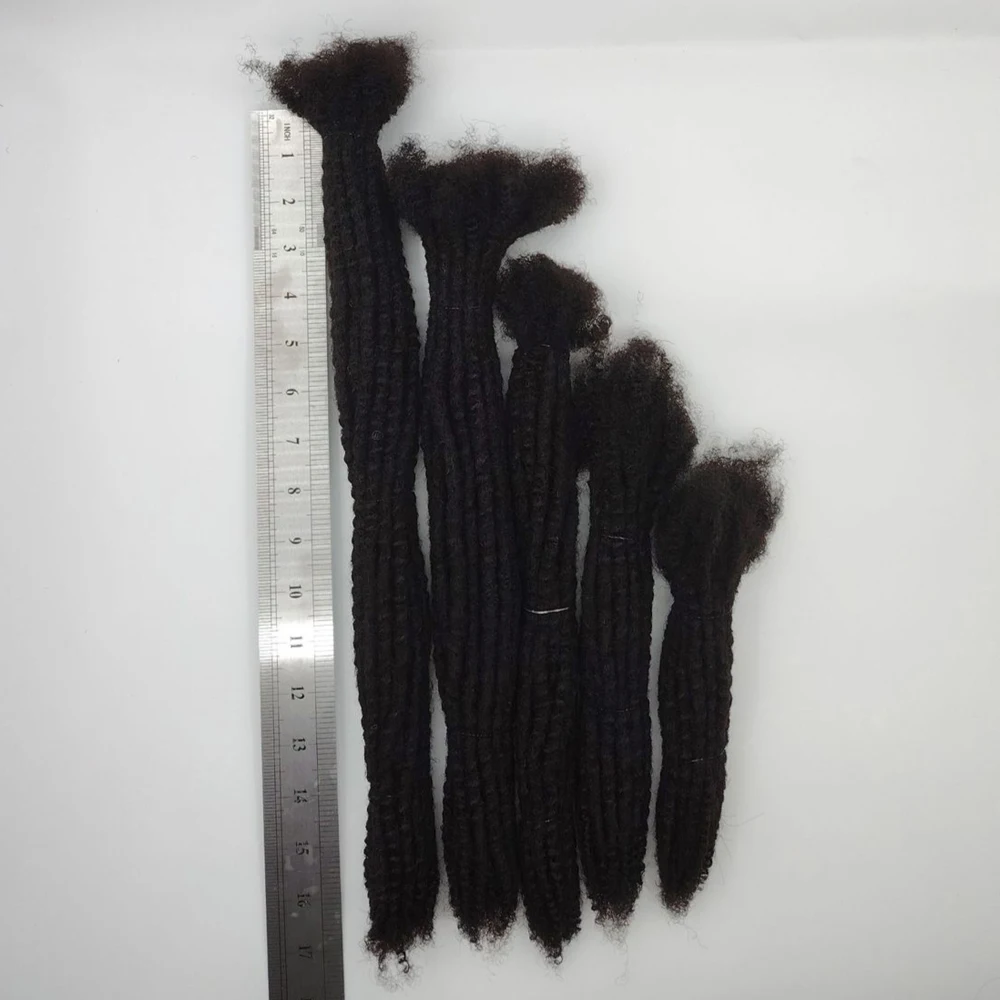 Afro Kinky Textured Locs Extensions 100% Human Hair Handmade Women's Hair Extensions Can Be Dyed 0.6 cm By Orientfashion