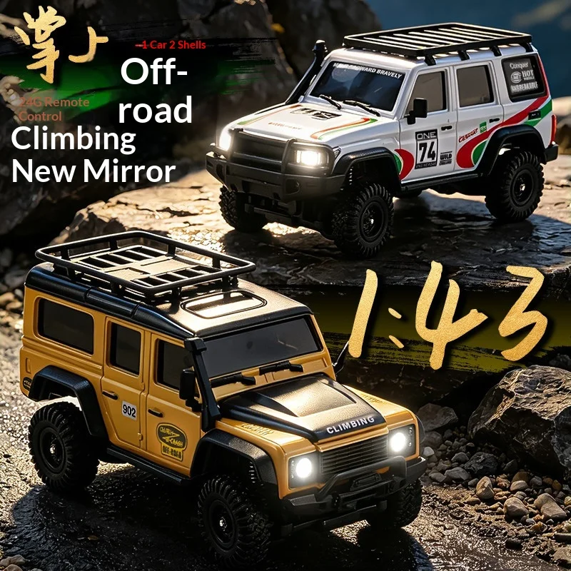 HB 1:43 4WD RC Off Road Car 2.4G Remote Control App Dual Control Climbing Vehicle Desktop Hobby Gift