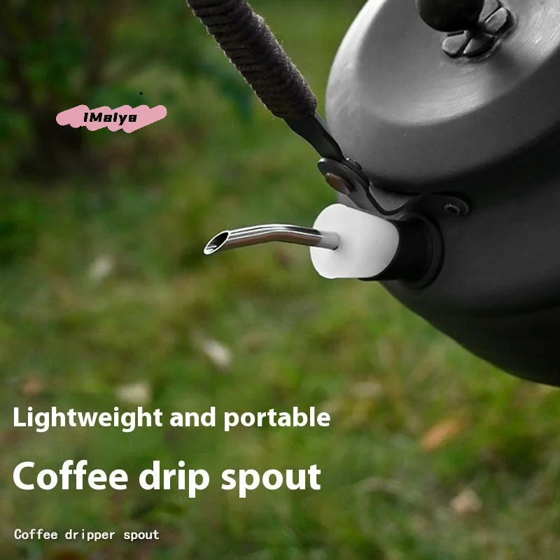 Stainless Steel Kettle Extension Nozzle Extended Mouth Silicone Drip Coffee Pot Nozzle for Outdoor Hiking And Backpacking
